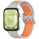 For Huawei Watch Fit 3 Two Color Silicone Sports Watch Band(Grey+Orange) - 1
