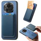 For Honor Magic6 5G Retro Magsafe Card Bag PU Back Cover Phone Case(Blue) - 1