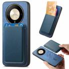 For Honor X9b / Magic6 Lite 5G Retro Magsafe Card Bag PU Back Cover Phone Case(Blue) - 1