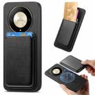 For Honor X9b / Magic6 Lite 5G Retro Magsafe Card Bag PU Back Cover Phone Case(Black) - 1