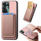 For OPPO Reno11 F Retro Magsafe Card Bag PU Back Cover Phone Case(Pink) - 1