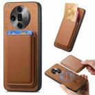 For OPPO Find X7 Ultra 5G Retro Magsafe Card Bag PU Back Cover Phone Case(Brown) - 1