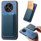 For OPPO A2 Pro Retro Magsafe Card Bag PU Back Cover Phone Case(Blue) - 1