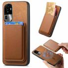 For OPPO Reno10 Pro+ 5G Retro Magsafe Card Bag PU Back Cover Phone Case(Brown) - 1