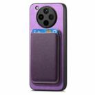 FOr OPPO Find X8 Pro Retro Magsafe Card Bag PU Back Cover Phone Case(Purple) - 2