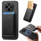 FOr OPPO Find X8 Pro Retro Magsafe Card Bag PU Back Cover Phone Case(Black) - 1