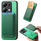 For Xiaomi Redmi Note 13 Pro 4G Retro Magsafe Card Bag PU Back Cover Phone Case(Green) - 1