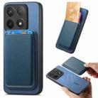 For Xiaomi Redmi K70 / K70 Pro 5G Retro Magsafe Card Bag PU Back Cover Phone Case(Blue) - 1