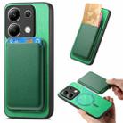 For Xiaomi Redmi Note 13 4G Retro Magsafe Card Bag PU Back Cover Phone Case(Green) - 1