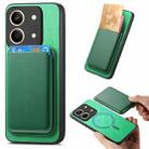 For Xiaomi Redmi Note 13R Pro Retro Magsafe Card Bag PU Back Cover Phone Case(Green) - 1