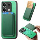 For Xiaomi Redmi Note 13 5G Retro Magsafe Card Bag PU Back Cover Phone Case(Green) - 1