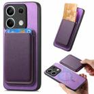 For Xiaomi Redmi Note 13 Pro 5G Retro Magsafe Card Bag PU Back Cover Phone Case(Purple) - 1