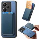 For Xiaomi Redmi Note 13 Pro+ Retro Magsafe Card Bag PU Back Cover Phone Case(Blue) - 1