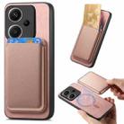 For Xiaomi Redmi Note 13 Pro+ Retro Magsafe Card Bag PU Back Cover Phone Case(Pink) - 1