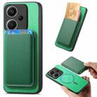 For Xiaomi Redmi Note 13 Pro+ Retro Magsafe Card Bag PU Back Cover Phone Case(Green) - 1