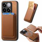 For Xiaomi 14 Retro Magsafe Card Bag PU Back Cover Phone Case(Brown) - 1