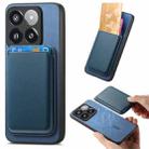 For Xiaomi 14 Pro 5G Retro Magsafe Card Bag PU Back Cover Phone Case(Blue) - 1