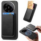 For Xiaomi 14 Ultra Retro Magsafe Card Bag PU Back Cover Phone Case(Black) - 1
