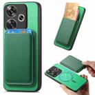 For Xiaomi Redmi Turbo 3 5G Retro Magsafe Card Bag PU Back Cover Phone Case(Green) - 1