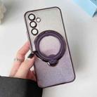 For Samsung Galaxy S24+ 5G Rotation MagSafe Holder Gradient Glitter TPU Phone Case(Night Purple) - 1