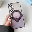 For Samsung Galaxy A53 5G Rotation MagSafe Holder Gradient Glitter TPU Phone Case(Night Purple) - 1