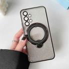 For Samsung Galaxy A53 5G Rotation MagSafe Holder Gradient Glitter TPU Phone Case(Black) - 1