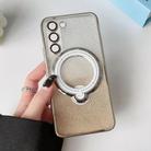 For Samsung Galaxy S22 5G Rotation MagSafe Holder Gradient Glitter TPU Phone Case(Gold) - 1