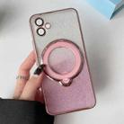For Samsung Galaxy A05  Rotation MagSafe Holder Gradient Glitter TPU Phone Case(Pink) - 1