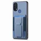 For Motorola Moto G 5G 2024 4G Carbon Fiber Fold Stand Elastic Card Bag Phone Case(Blue) - 2