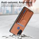 For Motorola Moto G 5G 2024 4G Carbon Fiber Fold Stand Elastic Card Bag Phone Case(Brown) - 3