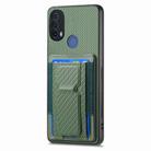 For Motorola Moto G 5G 2024 4G Carbon Fiber Fold Stand Elastic Card Bag Phone Case(Green) - 2