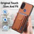 For Motorola Moto G Stylus 5G 2024 Carbon Fiber Fold Stand Elastic Card Bag Phone Case(Brown) - 3