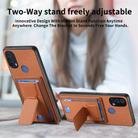 For Motorola Moto G Stylus 5G 2024 Carbon Fiber Fold Stand Elastic Card Bag Phone Case(Brown) - 4