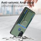 For Motorola Moto E40 Carbon Fiber Fold Stand Elastic Card Bag Phone Case(Green) - 3