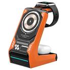 T21 3 in 1 Mecha Charger Mobile Phone Watch Earphone Desktop Wireless Charging Dock Station(Orange) - 1