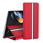 For Samsung Galaxy Z Fold6 5G Litchi Texture PU Back Phone Case with Holder(Red) - 1