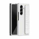 For Samsung Galaxy Z Fold7 5G Skin Elastic Wrist Grip Back Cover Phone Case(White) - 1