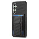 For Samsung Galaxy A36 Carbon Fiber Fold Stand Elastic Card Bag Phone Case(Black) - 2