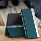 For Samsung Galaxy Z Fold7 5G Side Electroplated Adsorption Leather Phone Case with Pen Slot(Green) - 2