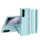 For Samsung Galaxy Z Fold6 5G 2 in 1 Holder Shockproof Phone Case with Pen Slot(Teal) - 1