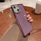 For iPhone 15 Plus Diamond Glitter TPU Phone Case(Purple) - 1