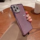For iPhone 11 Pro Max Diamond Glitter TPU Phone Case(Purple) - 1