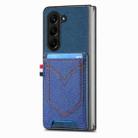 For Samsung Galaxy Z Fold6 5G Denim Texture Leather Skin Phone Case with Card Slot(Blue) - 1