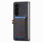 For Samsung Galaxy Z Fold6 5G Denim Texture Leather Skin Phone Case with Card Slot(Black) - 1