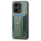 For Xiaomi Poco X5 Pro Carbon Fiber Fold Stand Elastic Card Bag Phone Case(Green) - 2