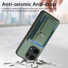 For Xiaomi Poco X5 Carbon Fiber Fold Stand Elastic Card Bag Phone Case(Green) - 3