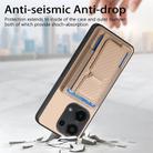 For Xiaomi 13 Lite Carbon Fiber Fold Stand Elastic Card Bag Phone Case(Khaki) - 3