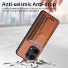 For Xiaomi 12 Lite Carbon Fiber Fold Stand Elastic Card Bag Phone Case(Brown) - 3