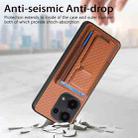For Xiaomi Redmi 10A Carbon Fiber Fold Stand Elastic Card Bag Phone Case(Brown) - 3