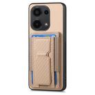 For Xiaomi Redmi K40S Carbon Fiber Fold Stand Elastic Card Bag Phone Case(Khaki) - 2